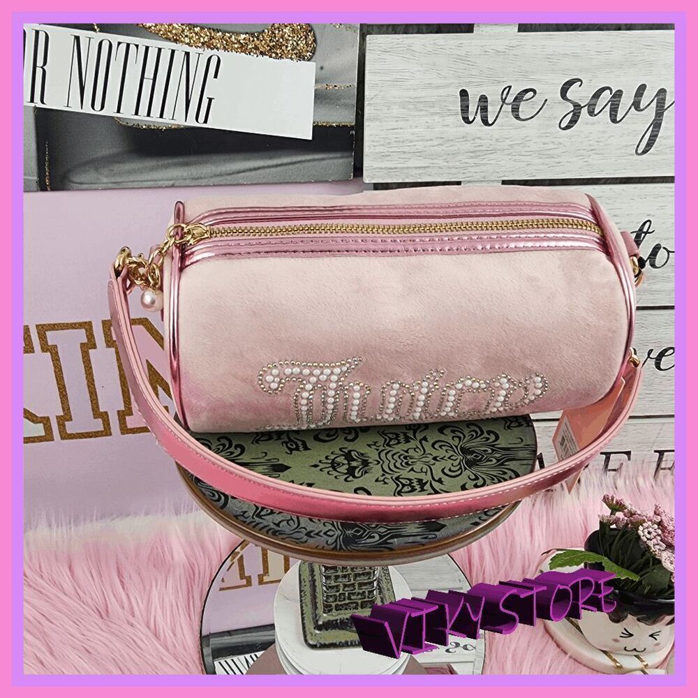 💖 NWT Juicy Couture String of Pearls Roll Bag 9x5 #7243 💖